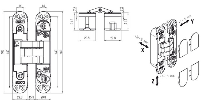 BISAGRA KUBICA K 7080 NO DXSX (INVER) 2