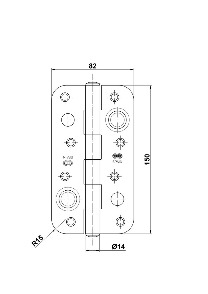 BISAGRA 571 -150X80 LATONADO 09240001 2