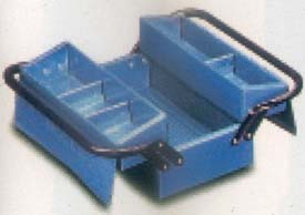 Caja herramientas metal azul 2 compartimientos