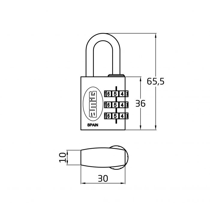 CANDADO 40-30 LATON DISPLAY AMIG 2