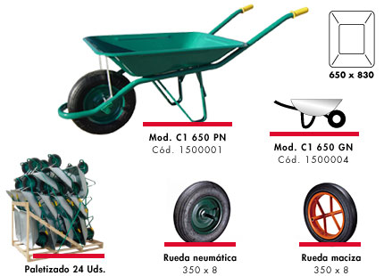 CARRETILLA METALICA VERDE C1/650-60 L RU