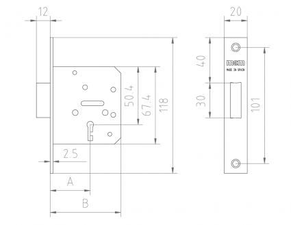CERRADURA EMBUTIR SERIE 1500 1513 LATONADO 35 1513-2-35 2