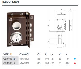 CERRADURA SANSON 240- 7 D 240 DER. 2