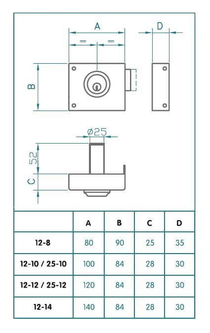 CERRADURA SEGURIDAD CGS SANSON 5540 DERECHA MARRON 5540 DER. 3