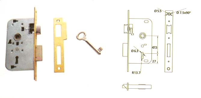 CERRADURA EMBUTIR SERIE 202002-40 H.LATO