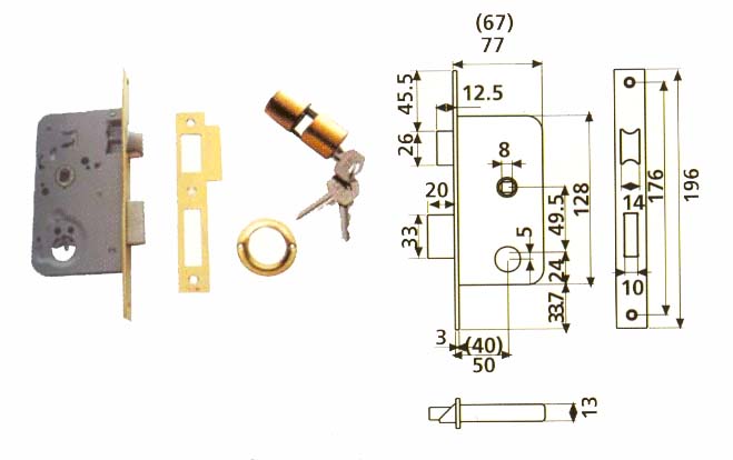 CERRADURA 2010-50 ENTRADA H.LATONADO