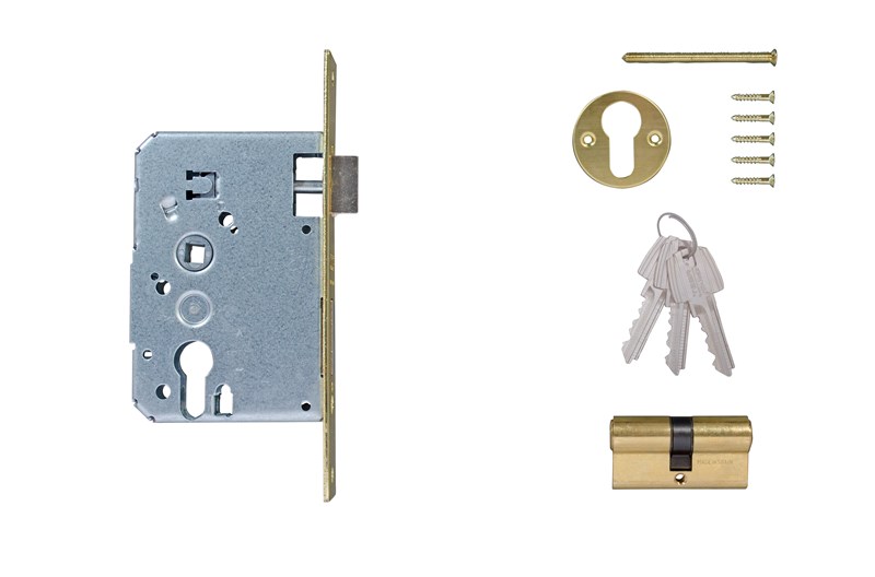 CERRADURA 2010P-40 ENTRADA 40MM CILINDRO 30/30MM H.LATONADO 20104PHL 2