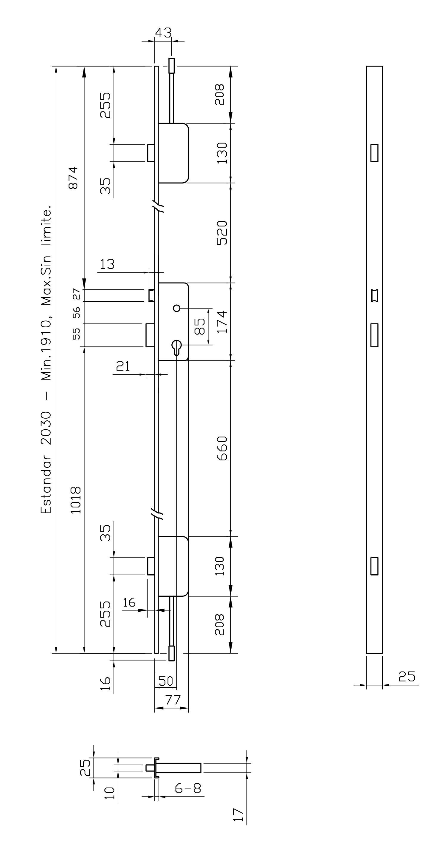 CERRADURA ESKOBLOCK 2000 LATON B/70 C/CO 2