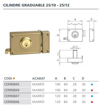 CERRADURA SOBREPONER JIS 25-12 D 3