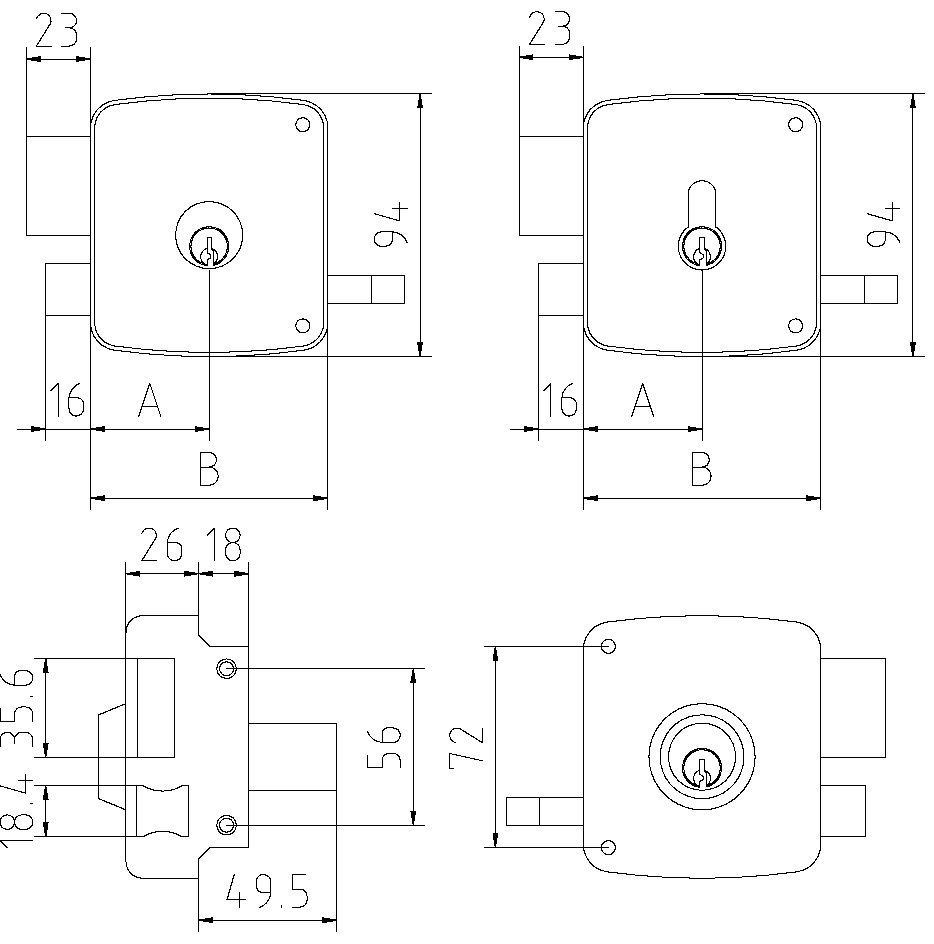 CERRADURA SOBREPONER  2525PR-100-I 2