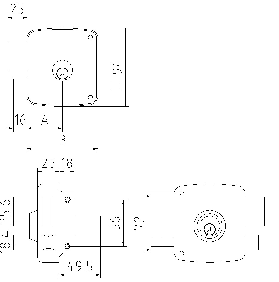 CERRADURA SOBREPONER 2525PR 120 D 2