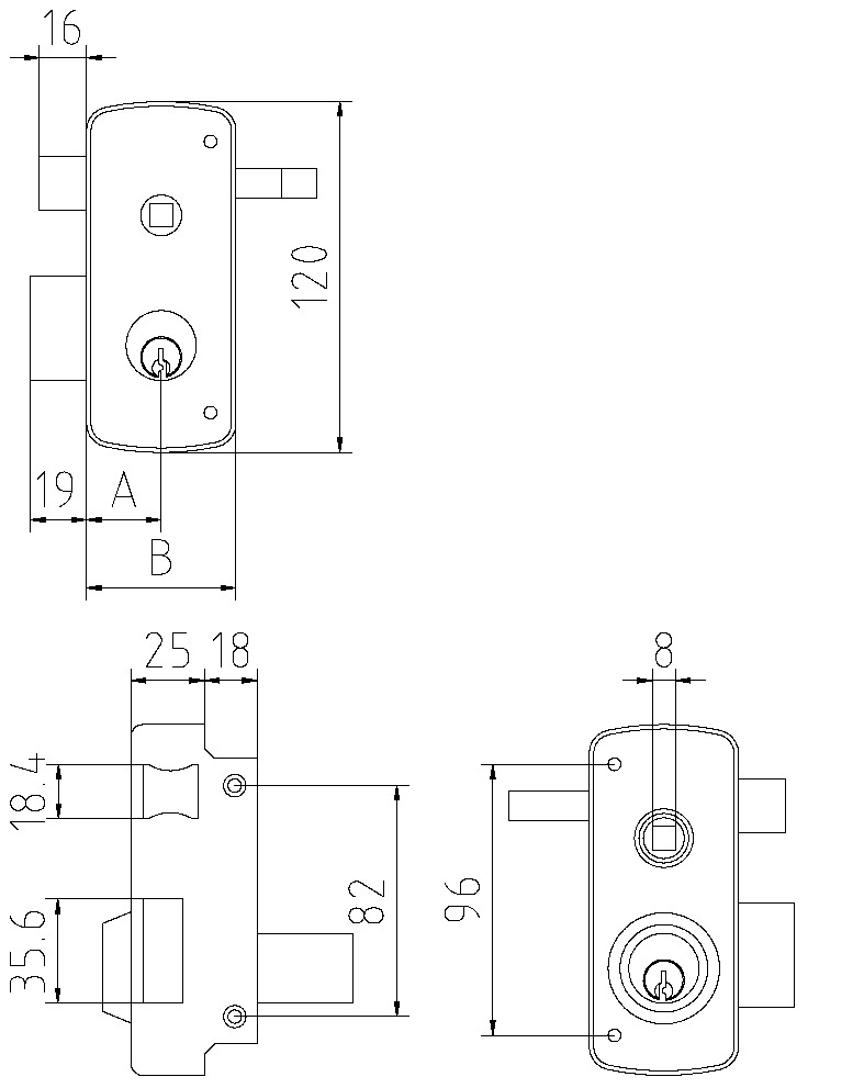 CERRADURA SOBREPONER DERECHA 2556BPR-70-D 2