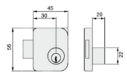 CERRADURA PARA MUEBLE 1130.20 AGUJA 30 MM 1130/20 2