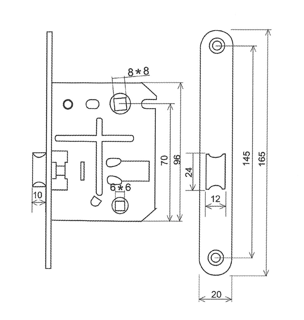 PICAPORTE UNIFICADO 70MM NIQ.SAT (ECO) 2