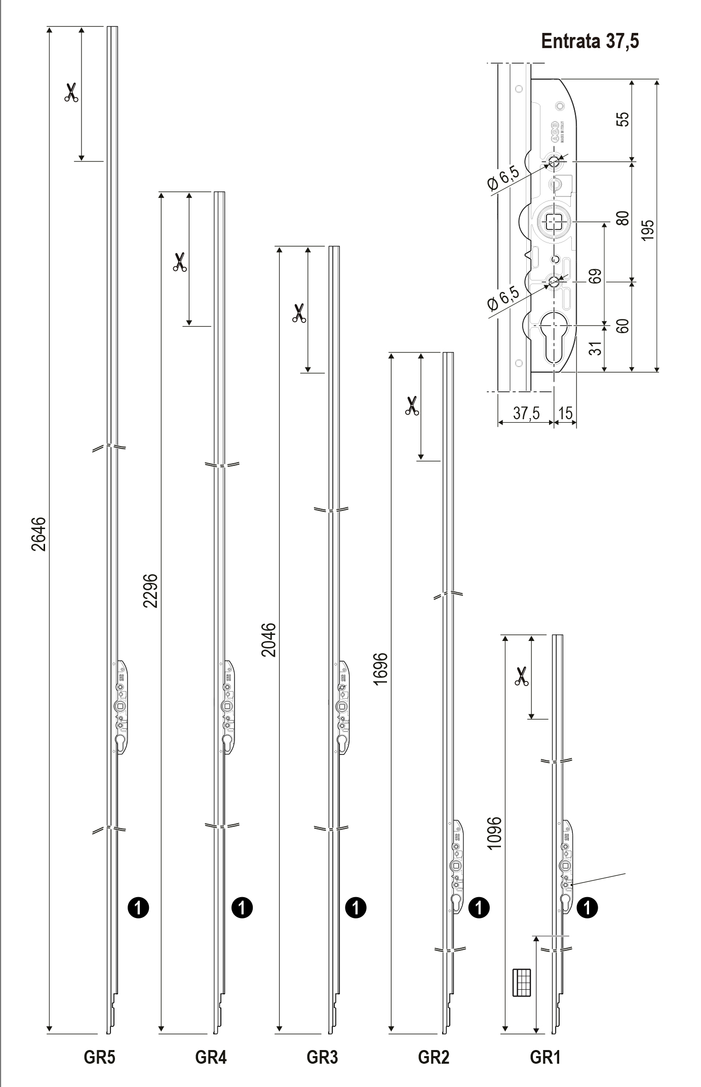 CERRADURA CORR.117-188 G040370202 NEGRO 2