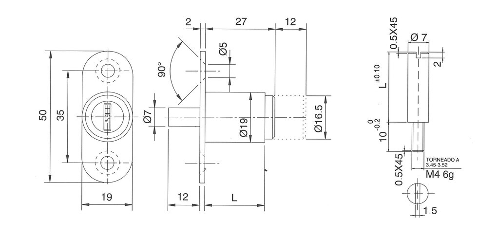 CERRADURA 2004.NE14 NIQUEL  OJMAR 2
