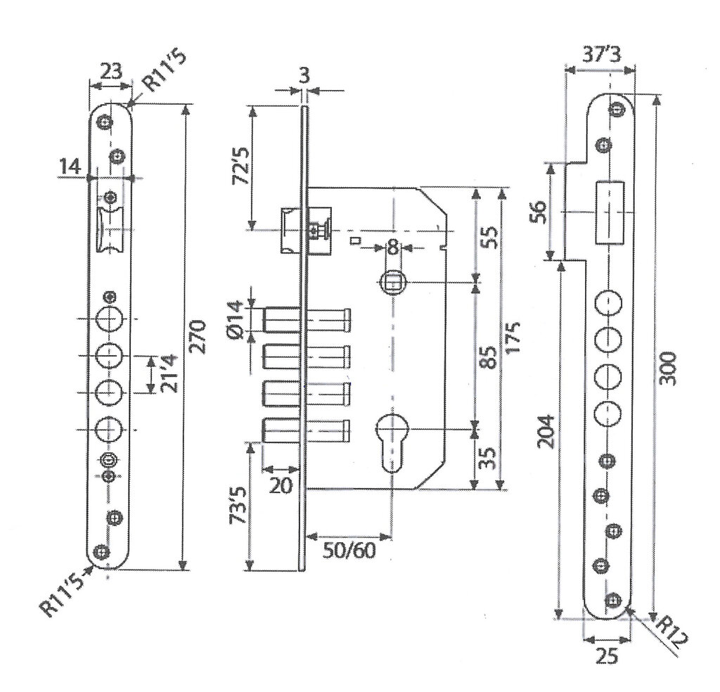 CERRADURA C6101 (R100/50) NIQ.SAT. 2