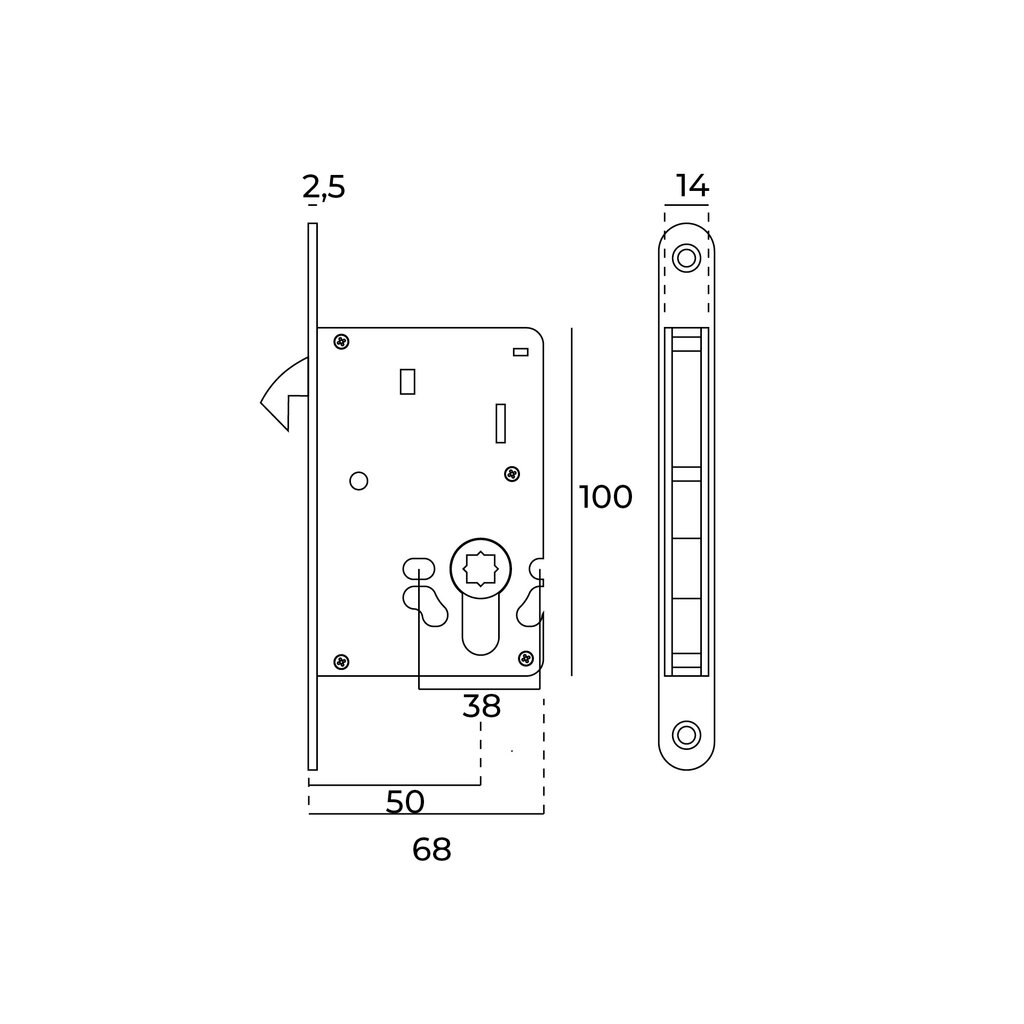 CERRADURA CORR.REDO.FN20937NS (NIQ.SAT) 3
