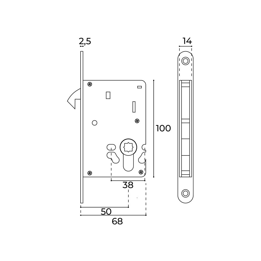 CERRADURA CORR.CUAD.FN20938NS (NIQ.SAT) 2