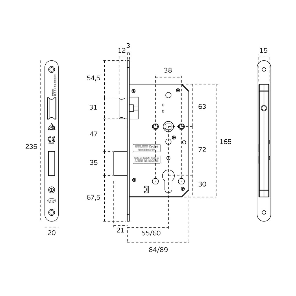 CERRADURA P/BOMBILL 60MM IN20975 NEGRO 3