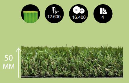 CESPED ARTIFICIAL OPORTO 50MM 2 X 10M 2