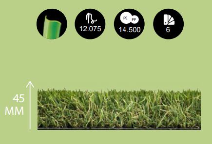 CESPED ARTIFICIAL FARO 45MM 2 X 10M 2
