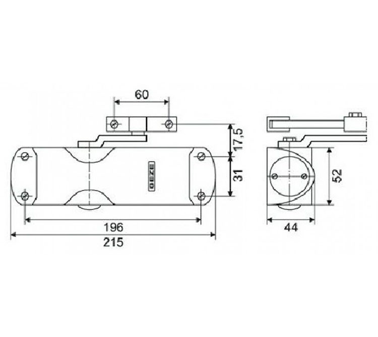 CIERRE HIDR.TS1000 C/RET. PLATA  GEZE 2