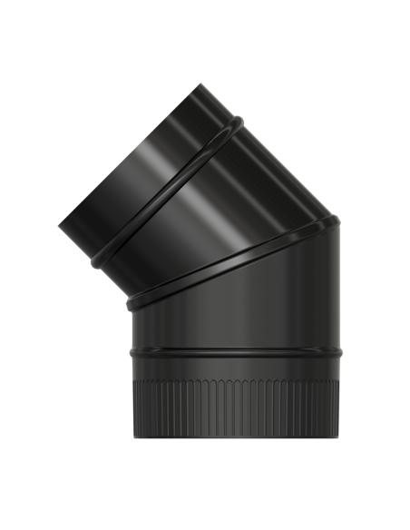 CODO ESTUFA C2P 45º 150MM VITRIF NEGRO
