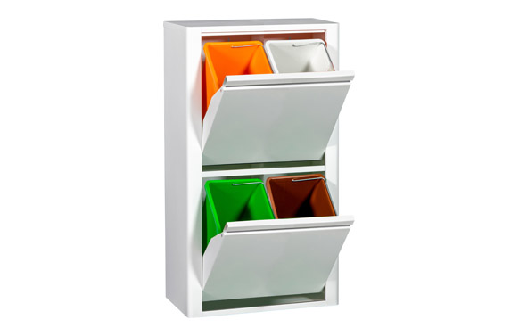 CONTENEDOR BASURA SELECTIVBLANCO MATE 4