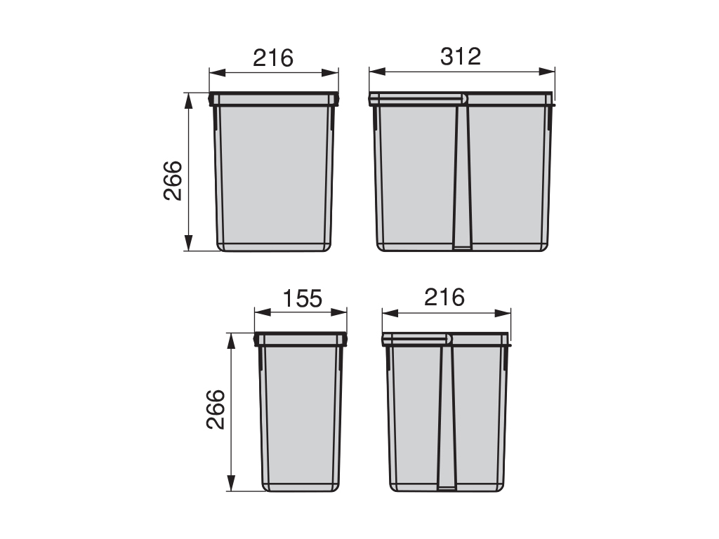 CUBO RECYCLE M800/900/1000    2X15L 2X7L 6