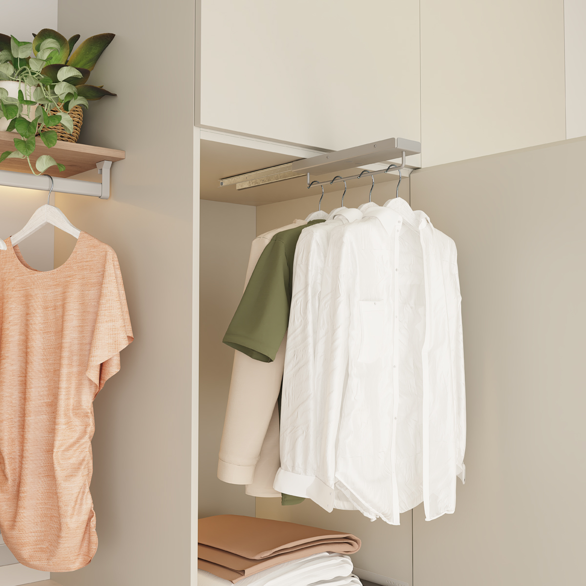 CUELGAPERCHAS EXT.360 L   ACERO PLATA