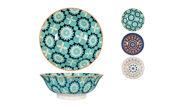 ENSALADERA PORCELANA REDONDA FULL DECORADO Ø 21 CM - SURTIDO 9140421 1