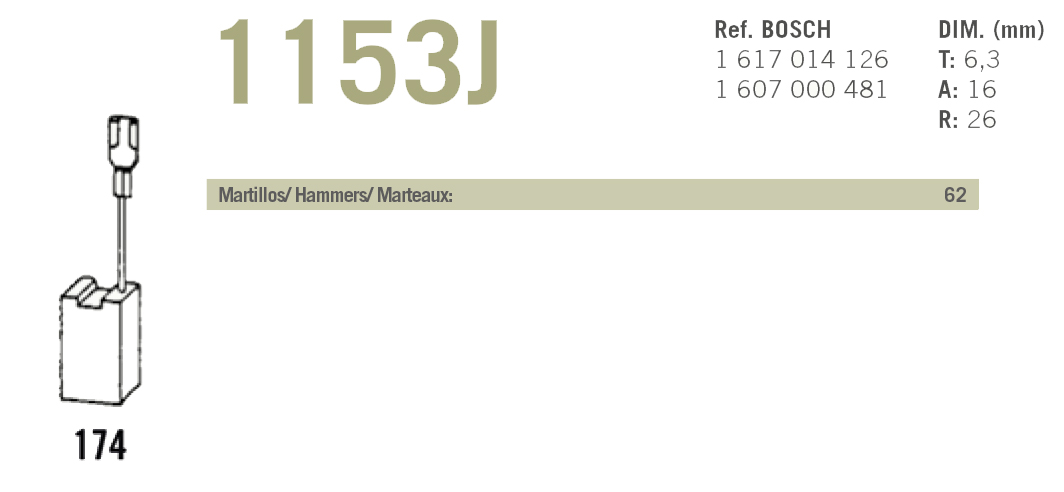 ESCOBILLAS PVC BOSCH/SPIT Ref. BOSCH 1 6 2