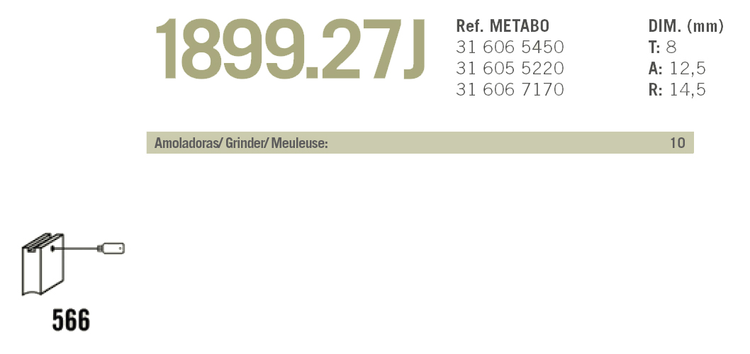 ESCOBILLAS PVC METABO 1899Ref. METABO 31 2