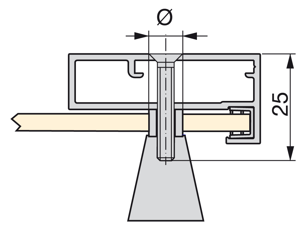 ESPACIADOR D8X6,4 GR+TOR M4X25 6227320 3