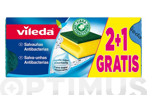 ESTROPAJO FIBRA / SALVAUÑAS (2+1 UDS)