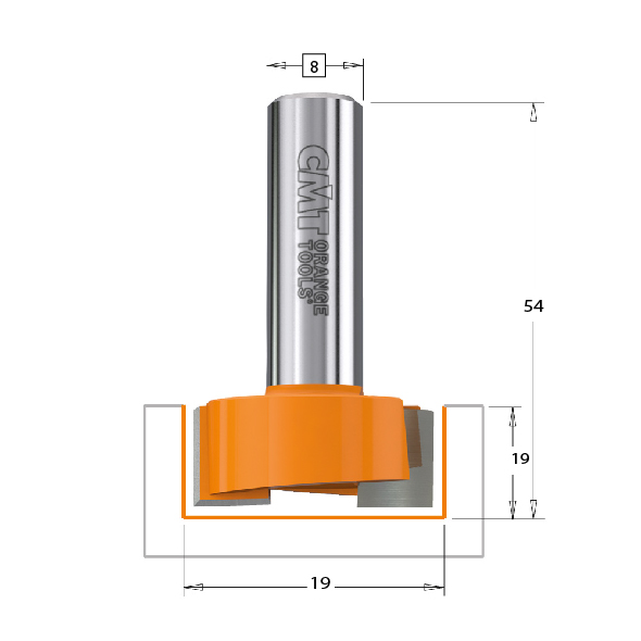 FRESA CMT P/RANURA HM S8 19X19  90119011 1