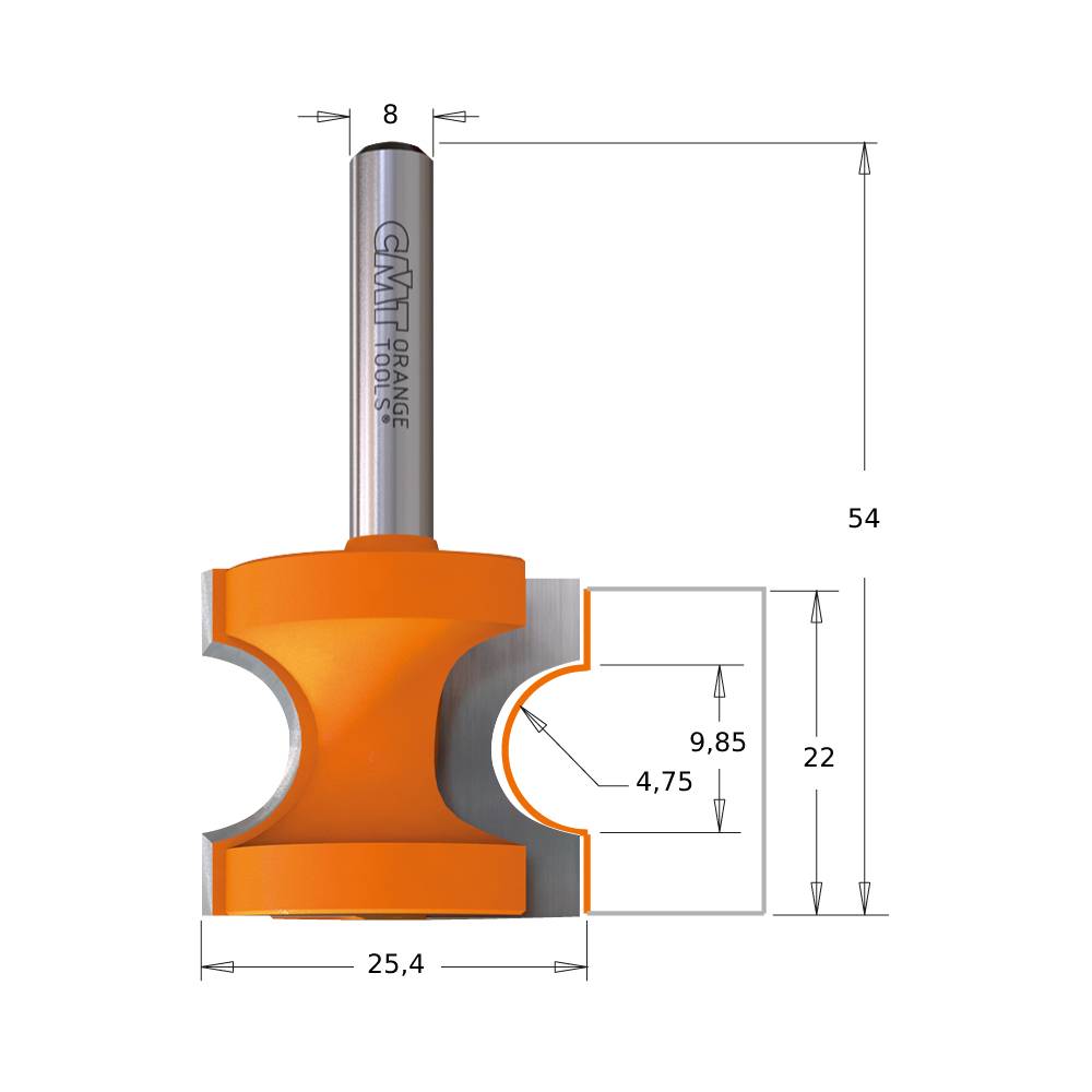 FRESA CMT SEMICIRCULAR HM D.25  95400311