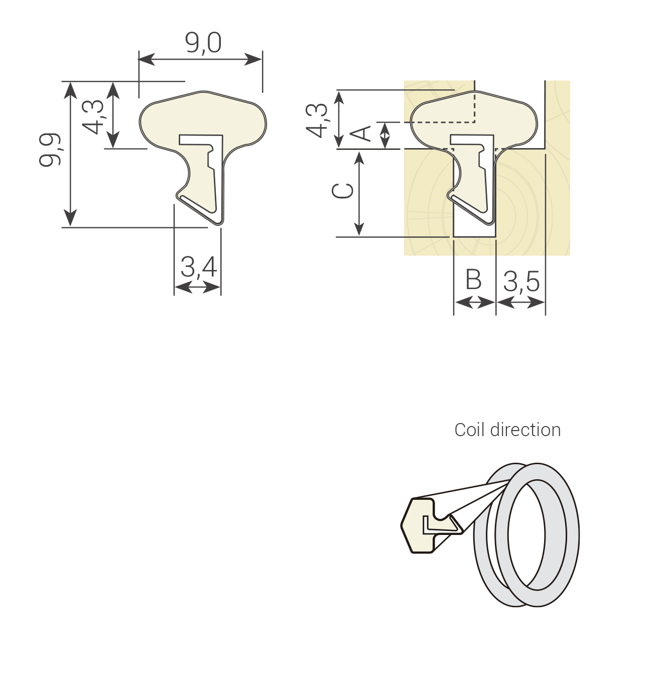 GOMA PROFILEN QL-45  MARRON (RAL 8019) 2