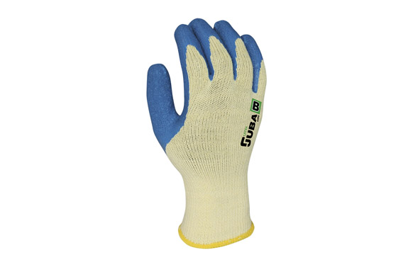 Guante poliester / algodon recubierto latex rugoso