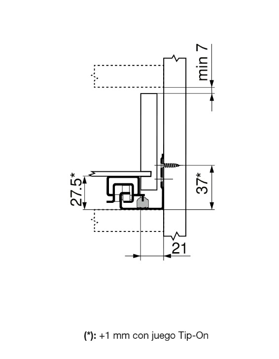 GUIA P/CAJONES 560H TANDEM (B) 400MM 4