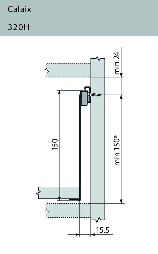 GUIA P/CAJONES 320H BLUM(150)  450MM 2