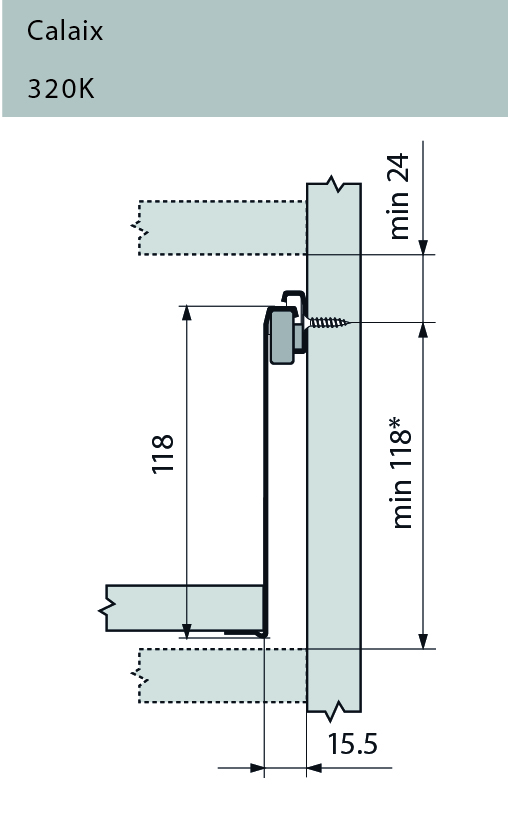 GUIA P/CAJONES 320K BLUM(118)  350MM 2