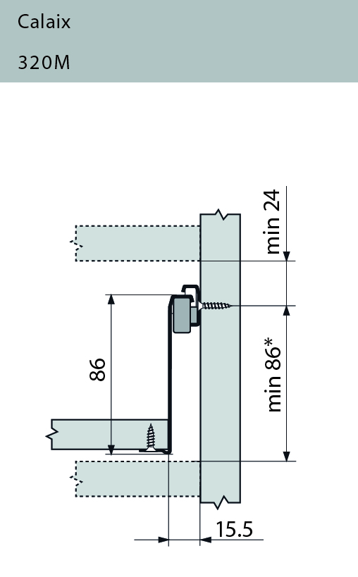 GUIA P/CAJONES 320M BLUM (86)  270MM 2