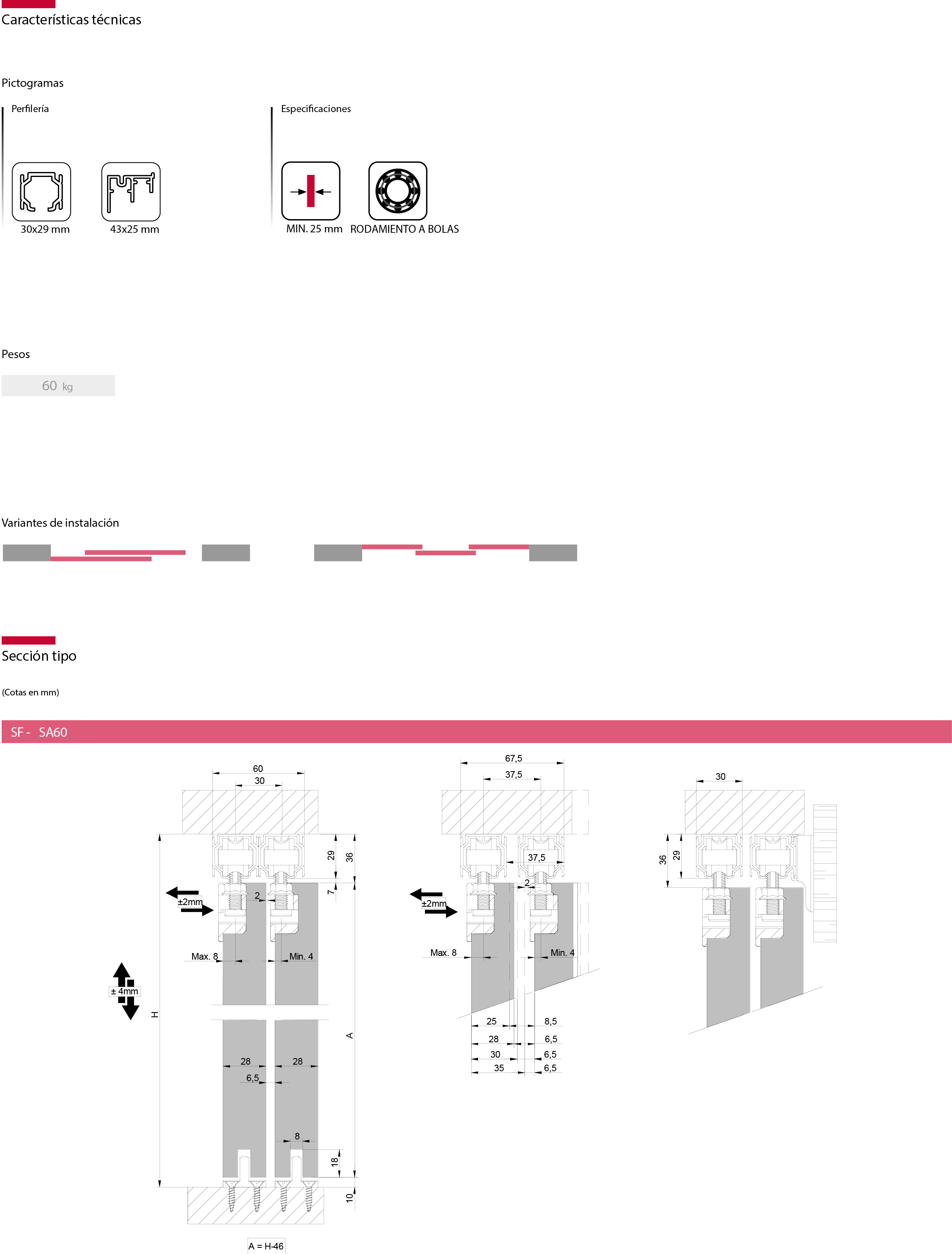 GUIA SAHECO SUPERIOR 3MT   006130 ALU/NA 2