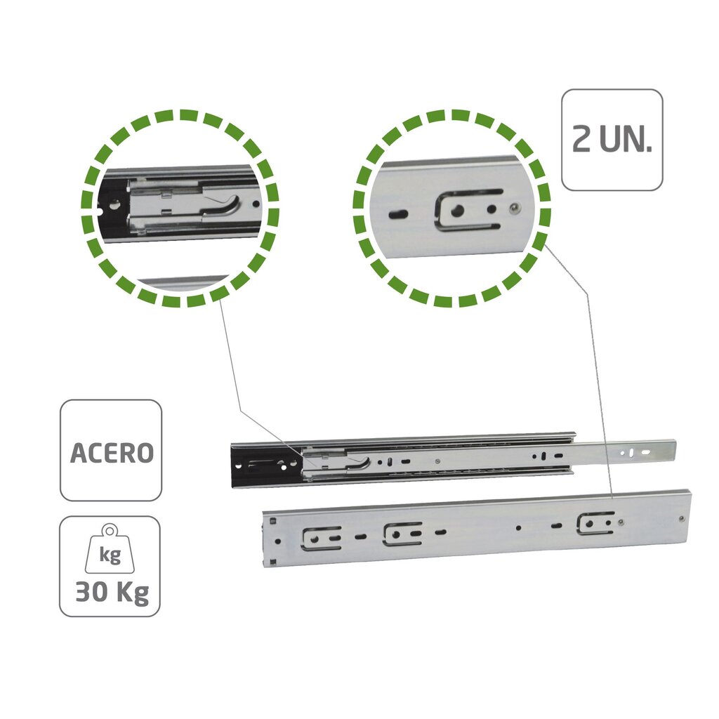 GUIA CAJON 36-600X45 FRENO ACERO 2