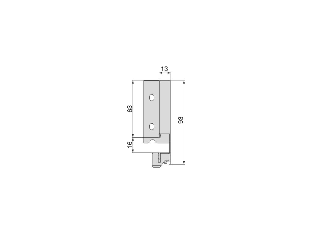GUIA CAJON VERTEX 3D BL  93 X500 3185212 3