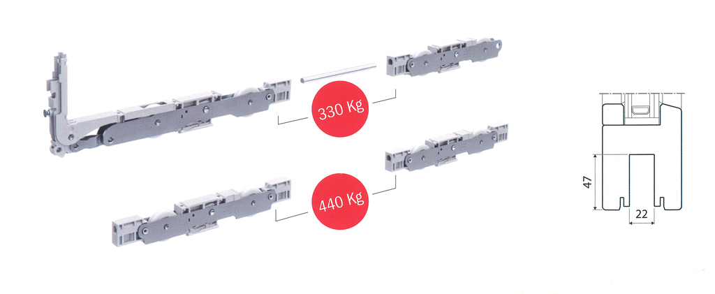 HERRAJE CORREDERA G041040000   300KGS