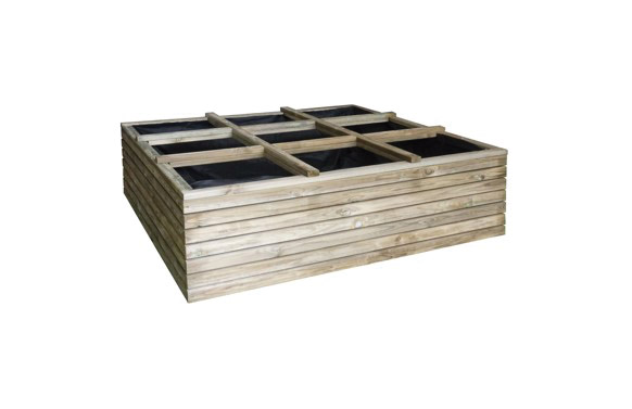HUERTO URBANO MADERA HORIZ120X120X36 CM