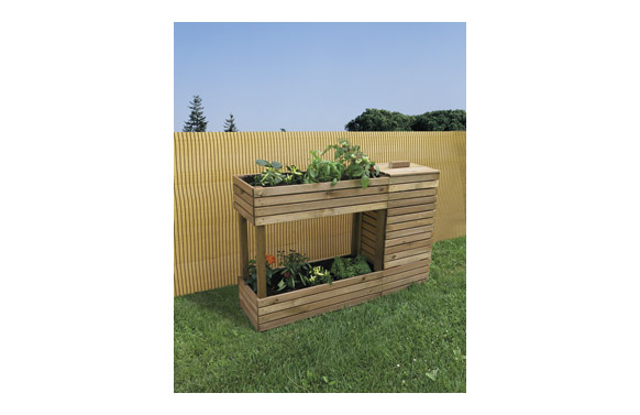 HUERTO URBANO MADERA ELEVADO CON COMPOSTADOR 35 X 120 X 80 CM 2019440 1